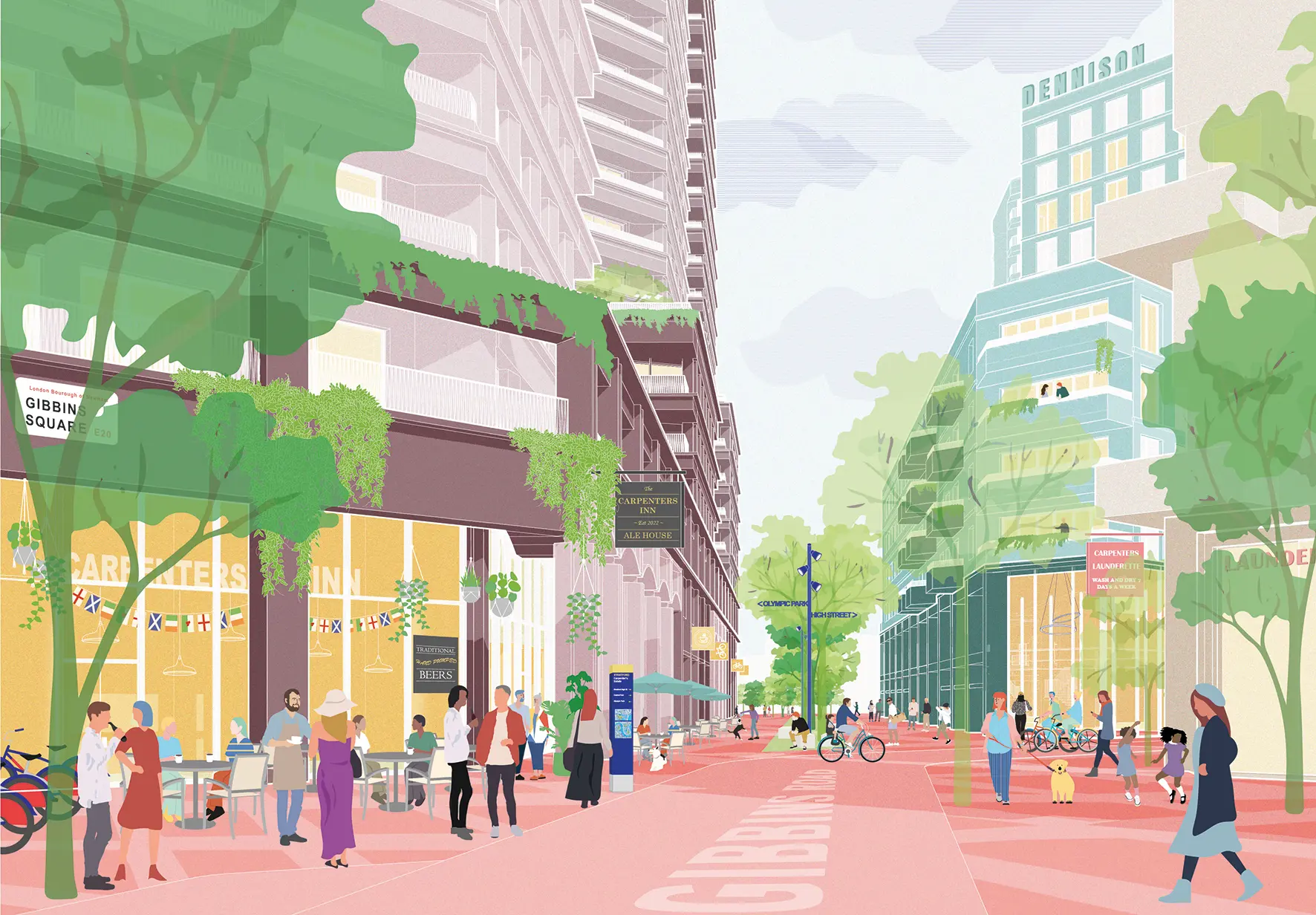 Illustration of the new Station Quarter by Metropolitan Workshop