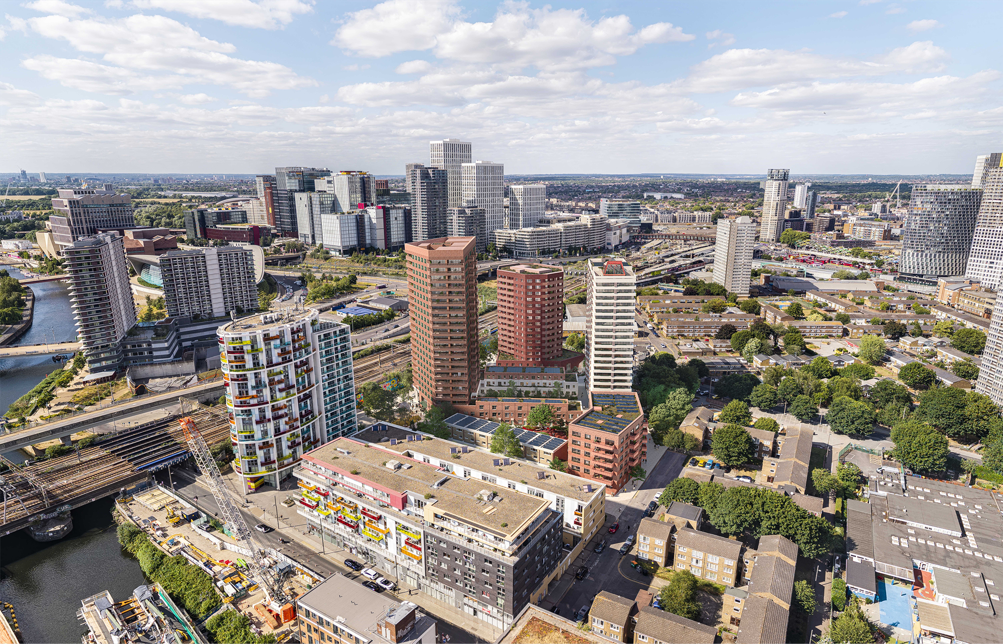 CGI showing the planned Lund Quarter on the Carpenters Estate