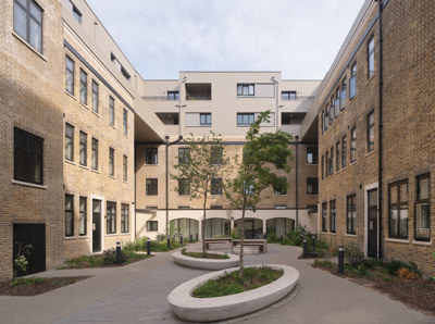 The courtyard at the Didsbury and Town Hall Annexe