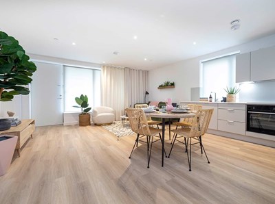 The Didsbury, East Ham, comfortable, light, open plan living and kitchen interior