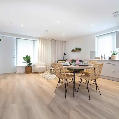 The Didsbury, East Ham, comfortable, light, open plan living and kitchen interior