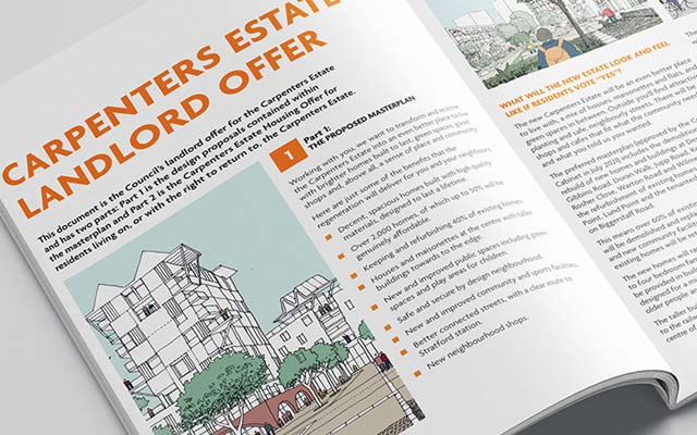 The Carpenters Estate Landlord Offer booklet, Stratford, London.
