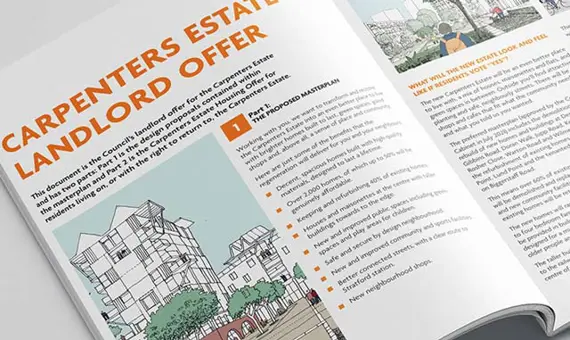 The Carpenters Estate Landlord Offer booklet, Stratford, London.