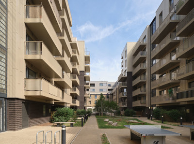 The courtyard at the Didsbury development