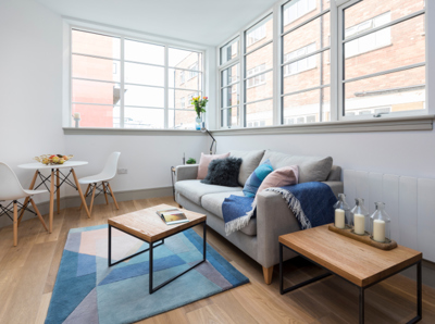 Cheviot House, Whitechapel, London E1, interior, light and spacious studio living