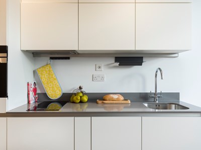 Cheviot House, Whitechapel, London E1, interior, modern kitchen, studio living