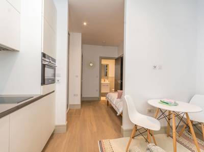 Cheviot House, Whitechapel, London E1, interior, kitchen/dining, studio living